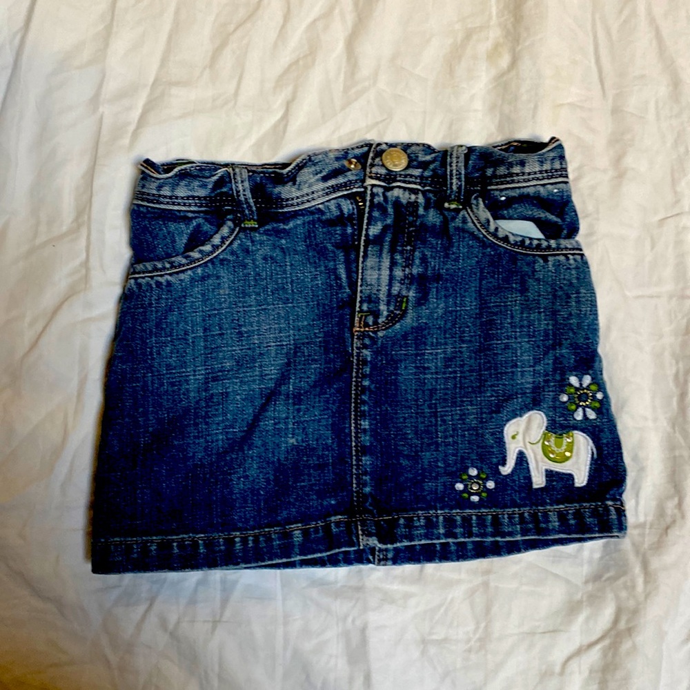 Preloved Gymboree Jean Skort for 3T with Elephant